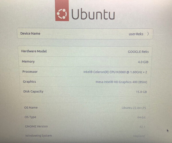 Ubuntu Linux Laptop Computer 14 in | 16GB SSD, 4GB RAM, 1.60GHz Intel, Wi-Fi, PC - Image 2